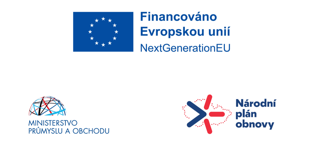 Financováno Evropskou unií, NextGenerationEU, Ministerstvo průmyslu a obchodu, Národní plán obnovy